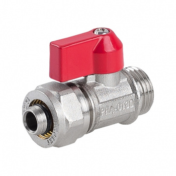 Perfexim zawór kulowy MINI 1/2" niebieski (ze złączką do rury Pex/AlPex) z dławikiem PHA-019/D G1/2 Z PN16 N DN15 01-019-1000-001