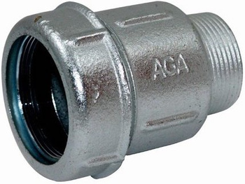 Agaflex złączka zaciskowa na bosy koniec rury stalowej oraz niebieskiej (PE) z gwintem zewnętrznym 1 1/4" 10010004