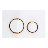 Geberit przycisk uruchamiający Sigma 21, przedni, szkło białe, pierścienie: czerwone złoto 115.650.SI.1