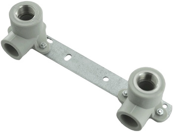 Detal-met kolano z wieszakiem PP GW 20x1/2 z płytką montażową 100 KOLWGW20X1/2-100MM