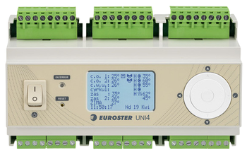 Euroster sterownik pogodowy UNI 4 do sterowania instalacji grzewczych z 2 źródłami ciepła i 2 obiegami grzewczymi z zaworami mieszającymi EUNI4