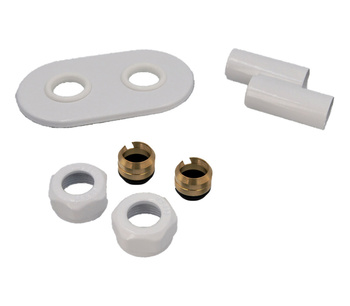 Vario Term zestaw maskujący, rozeta podwójna 3/4" CU, biała ZMR2M15X3/406