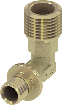 Tece nypel przejściowy kątowy, rozm. 20 x R 3/4", mosiądz standard TECEflex 767501
