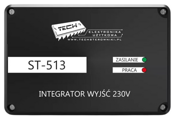 Tech integrator wyjść ST-513 230V, czarny ST513BK