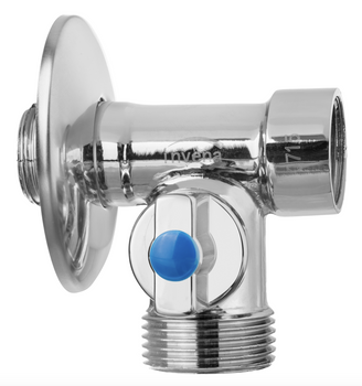 Invena zawór kulowy trójdrogowy 1/2"x3/4"x1/2", chrom ZW-16-W20-L
