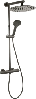 Ferro zestaw natryskowy z deszczownią i baterią termostatyczną TREVI, gun metal NP75-TRV7U-GM