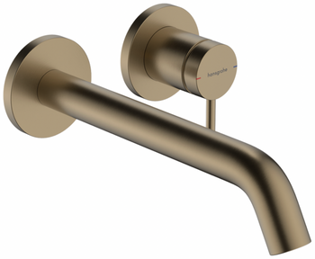 Hansgrohe bateria umywalkowa, ścienna, podtynkowa z wylewką 22,5 cm Tecturis S EcoSmart+, brąz szczotkowany 73351140