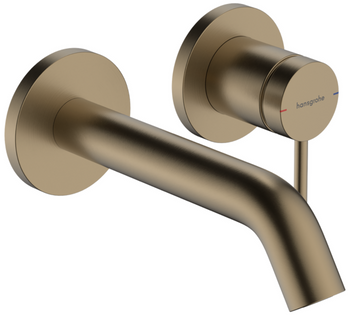 Hansgrohe bateria umywalkowa, ścienna, podtynkowa z wylewką 16,5 cm Tecturis S EcoSmart+, brąz szczotkowany 73350140