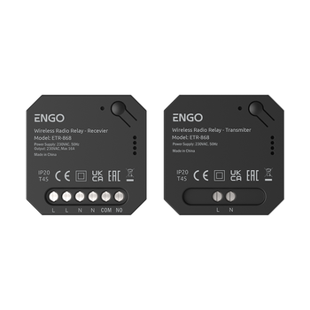 Engo przekaźnik bezprzewodowy EngoLink, nadajnik+odbiornik sterowany radiowo, 868Mhz, 230V ETR-868