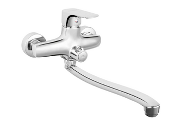 Ferro bateria umywalkowo-wannowa ścienna TIGA, chrom BTG5A