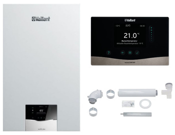 Vaillant pakiet kocioł gazowy dwufunkcyjny VCW 26CS/1-5 ecoTEC plus + sterownik sensoCOMFORT 720 + SPS zestaw do szachtu 0010043662