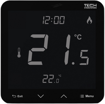 Tech regulator pokojowy przewodowy R-12S do listwy L-X i L-12 dedykowany, czarny STR12SBK
