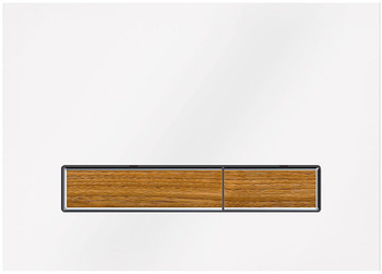 KK-POL przycisk spłukujący Vitrum Grande V1, biały/drewno tekowe SPP/125/0/K