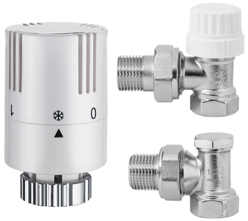 Invena komplet termostatyczny kątowy PROV - zawór termostatyczny, zawór powrotny, głowica plus PROV 1/2" CD-71-K15-A
