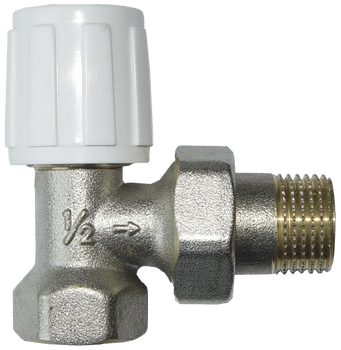 Invena zawór grzejnikowy kątowy zasilający do rur stalowych ze śrubunkiem 1/2" CZ-50-K15-W
