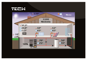 Tech regulator pokojowy, dotykowy, czarny, komunikacja RS ST281BK