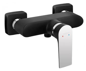 Ferro bateria natryskowa ścienna ALGEO SQUARE, czarny/chrom BAQ7BLC