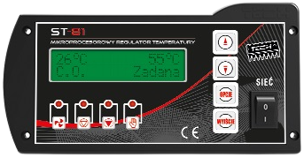 Tech sterownik kotła zasypowego, czarny ST-81 ST81BK