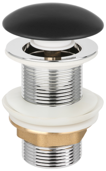 Invena ceramiczny korek click-clack bez przelewu, czarny półmat SC-B1-CBP-W