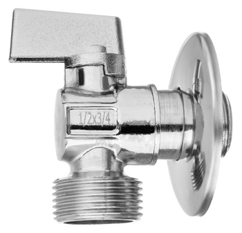 Invena zawór kulowy odcinający z metalowym pokrętłem do baterii, dolnopłuka lub pralki 1/2"x3/4", chrom ZW-11-W20-L
