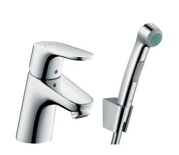 Hansgrohe jednouchwytowa bateria umywalkowa Focus 70 z główką bidette i wężem 31926000