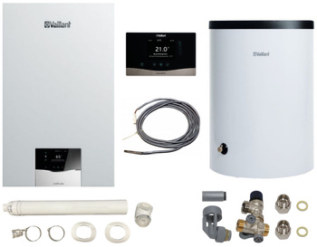 Vaillant pakiet kocioł gazowy jednofunkcyjny VC 15CS/1-5 ecoTEC plus + zasobnik VIH R 200/6 B + sterownik sensoCOMFORT 720f + SPS zestaw do szachtu 0010043650