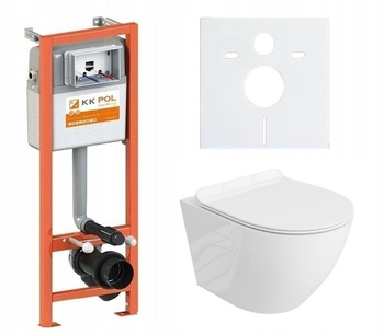 Zestaw stelaż podtynkowy KK-POL do WC + miska WC z deską Lavita S057