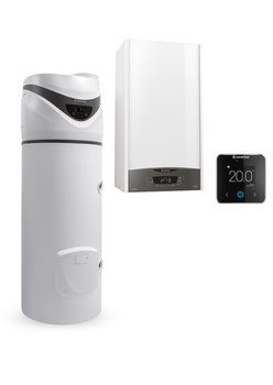 Ariston pakiet ONE NUO 24 NET: kocioł gazowy jednofunkcyjny CLAS ONE SYSTEM 24 + powietrzna pompa ciepła NUOS PRIMO 240 SYS + regulator CUBE S NET ZNONENUO+NET