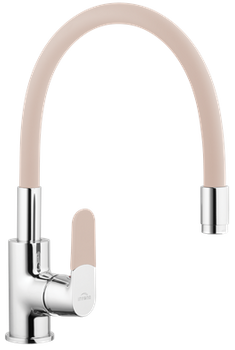 Invena bateria zlewozmywakowa JOGA z ruchomą wylewką, beżowa BZ-32-L03