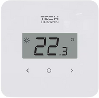Tech regulator pokojowy przewodowy T-2.1, dwustanowy z pomiarem wilgotności, montaż natynkowy, biały STT-2.1WH