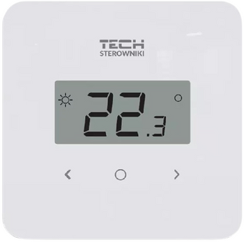 Tech regulator pokojowy przewodowy T-2.1, dwustanowy z pomiarem wilgotności, montaż natynkowy, biały STT-2.1WH