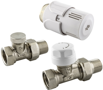 KFA zestaw termostatyczny grzejnikowy, prosty, biały 757-040-07-BL