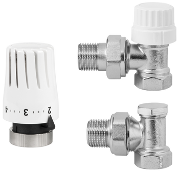 Invena komplet termostatyczny kątowy PROV - zawór termostatyczny, zawór powrotny, głowica mini 2 PROV 1/2" CD-76-K15-X