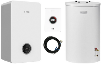 Bosch pakiet kocioł kondensacyjny jednofunkcyjny GC2300iW20P + zasobnik WST120-5O + regulator CT200, biały 8734100654