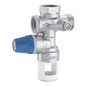 Caleffi hydrauliczna grupa bezpieczeństwa do zasobników c.w.u. z zaworem odcinającym i zaworem zwrotnym z możliwością nadzoru 1/2" 526142