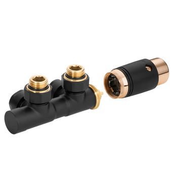 Invena zestaw zespolony do dolnego podłączenia DUOPLEX PROV, czarny/złoty CZ-93-015