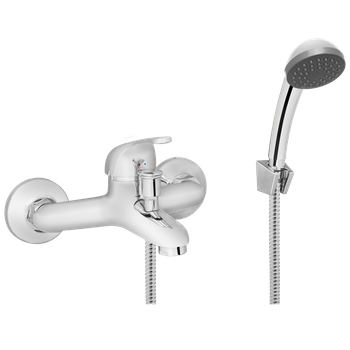 Invena bateria wannowa z zestawem natryskowym Mitris chrom BW-79-KPL