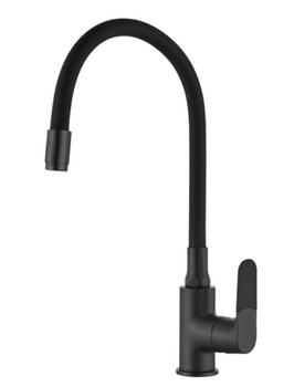 Invena bateria zlewozmywakowa JOGA PLUS z ruchomą wylewką, czarna IEBZ-32-P04