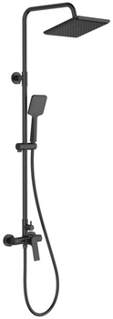Invena zestaw prysznicowy z deszczownicą Neri, czarny AU-09-B04-L