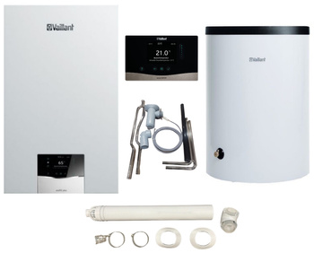 Vaillant pakiet kocioł gazowy jednofunkcyjny VC 25CS/1-5 ecoTEC plus + zasobnik VIH R 150/6B + sterownik VRC 720F sensoCOMFORT + SPS zestaw do szachtu 0010043657