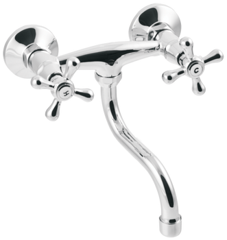 Invena bateria umywalkowo-kuchenna ścienna Roma, chrom BC-26-00S-L