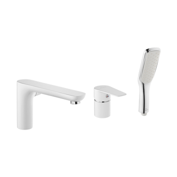 Invena bateria wannowa 3-otworowa Dokos biały/chrom BW-19-S02-V