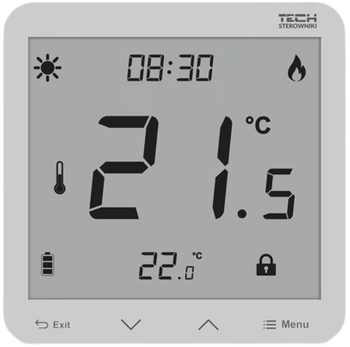 Tech regulator pokojowy przewodowy, dwustanowy r T-3.1, biały STT-3.1WH