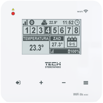 Tech moduł WIFI do sterowania siłownikami elektrycznymi WiFi 8s p, montaż podtynkowy, biały STWIFI8SPWH