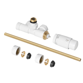 Invena zestaw jednootworowy, zespolony do dolnego podłączenia DUOPLEX PROV, biały CZ-87-B15