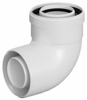 Ricom kolano koncentryczne PP-PP 87° DN 60/100 z uszczelką EPDM PP60/100B90V