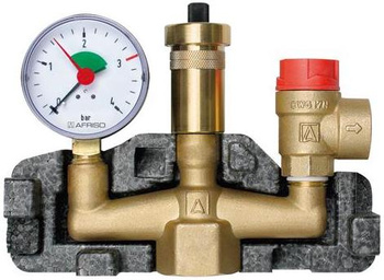 Afriso grupa bezpieczeństwa kotła KSG, Nmax UDT 73,6 kW, z zaworem bezpieczeństwa MS 3 bar 77938