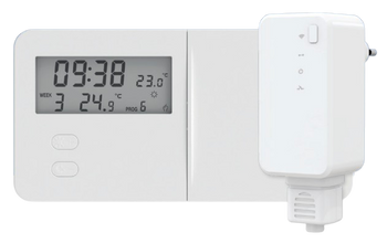 Tech bezprzewodowy bateryjny regulator pokojowy T-9.2 dwustanowy, biały WG.11.0796