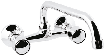 Invena bateria umywalkowo-kuchenna ścienna Modena, chrom BC-14-F0S-L
