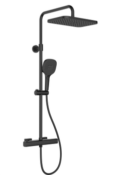 KFA deszczownia z baterią natryskową termostatyczną, ścienną Malaga, czarny 5756-910-81